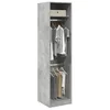 Image de vidaXL Garde-robe Gris béton 50 x 50 x 200 cm Aggloméré armoire de rangement organisateur de garde-robe armoire placard
