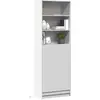 Image de Buffet Haut Avec Led Blanc 69x32,5x200 Cm Bois D’ingénierie Vidaxl