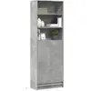Image de Buffet Haut Avec Led Gris Béton 69x32,5x200cm Bois D’ingénierie Vidaxl