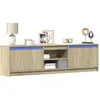 Image de Meuble Tv Avec Led Chêne Sonoma 180x34x50 Cm Bois D'ingénierie Vidaxl