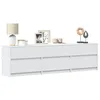 Image de vidaXL Meuble TV avec LED blanc 180x34x50 cm bois dingénierie 3307926