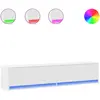 Image de Meuble Tv Mural Avec Led Blanc 180x31x38 Cm Vidaxl