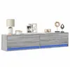 Image de Meuble Tv Mural Avec Led Sonoma Gris 180x31x38 Cm Vidaxl