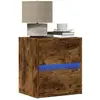 Image de Table De Chevet Murale Avec Lumières Led Chêne Fumé Vidaxl
