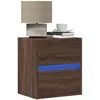 Image de Tables De Chevet Murales Avec Lumières Led 2 Pcs Chêne Marron Vidaxl