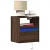 Image de Tables De Chevet Murales Avec Lumières Led 2 Pcs Chêne Marron Vidaxl