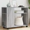 Image de Table D'appoint Avec Roues Sonoma Gris Bois D'ingénierie Vidaxl