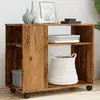 Image de Table D'appoint Avec Roues Vieux Bois Bois D'ingénierie Vidaxl
