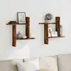 Image de Étagères Murales 2 Pcs Chêne Fumé 50x12x50 Cm Bois D'ingénierie Vidaxl