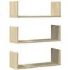 Image de Étagères Murales 3pcs Chêne Sonoma 58x18x18cm Bois D'ingénierie Vidaxl