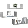 Image de vidaXL Étagères murales 3 pcs gris béton 58x18x18 cm bois dingénierie 853284