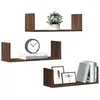 Image de vidaXL Étagères murales 3pcs chêne marron 58x18x18cm bois dingénierie 853287