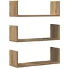 Image de Étagères Murales 3 Pcs Chêne Artisanal Bois D'ingénierie Vidaxl