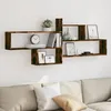Image de vidaXL Étagère murale chêne fumé 1675x18x68 cm bois dingénierie 853321