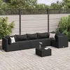Image de vidaXL Salon de jardin 7 pcs avec coussins Noir Résine tressée ensemble de canapés dextérieur canapé dangle de jardin 3308115