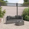 Image de vidaXL Salon de jardin 4 pcs avec coussins gris résine tressée ensemble de canapés dextérieur canapé dangle de jardin 3308362