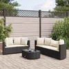 Image de vidaXL Salon de jardin 6 pcs avec coussins noir résine tressée 3308416