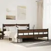 Image de Cadre De Lit En Métal Sans Matelas Chêne Marron 193x203 Cm Vidaxl