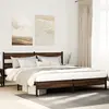 Image de Cadre De Lit En Métal Sans Matelas Chêne Marron 183x213 Cm Vidaxl