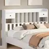 Image de Tête De Lit Avec Rangement Blanc 140 Cm Bois Massif De Pin Vidaxl