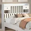 Image de Tête De Lit Avec Rangement Blanc 135 Cm Bois Massif De Pin Vidaxl