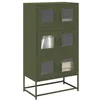 Image de vidaXL Buffet haut vert olive 68x39x123 cm acier armoire armoire de rangement buffet haut armoire latérale armoire 853354