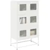 Image de Buffet Haut Blanc 68x39x123 Cm Acier Vidaxl
