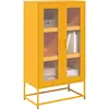 Image de Buffet Haut Jaune Moutarde 68x39x123 Cm Acier Vidaxl