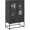 Image de Buffet Haut Noir 68x39x111,5 Cm Acier Vidaxl