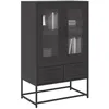 Image de vidaXL Buffet haut noir 68x39x1115 cm acier armoire armoire de rangement buffet haut armoire latérale armoire haute 853362
