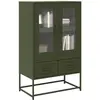 Image de Buffet Haut Vert Olive 68x39 X111,5 Cm Acier Vidaxl