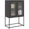 Image de Buffet Haut Noir 68x39x107 Cm Acier Vidaxl