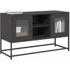 Image de vidaXL Meuble TV noir 100 5x39x60 5 cm acier support TV buffet TV meuble multimédia banc TV meuble hifi centre de 853380