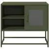 Image de Meuble Tv Vert Olive 68x39x60,5 Cm Acier Vidaxl