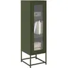 Image de Buffet Haut Vert Olive 36x39x123 Cm Acier Laminé À Froid Vidaxl