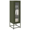 Image de vidaXL Buffet haut vert olive 36x39x123 cm acier laminé à froid 853396