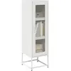 Image de Buffet Haut Blanc 36x39x123 Cm Acier Laminé À Froid Vidaxl