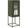 Image de Buffet Vert Olive 36x39x107 Cm Acier Laminé À Froid Vidaxl