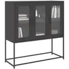 Image de Buffet Noir 100,5x39x107 Cm Acier Laminé À Froid Vidaxl