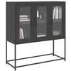 Image de vidaXL Buffet noir 1005x39x107 cm acier laminé à froid meuble de rangement meuble de rangement de cuisine meuble de 853404