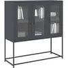 Image de Buffet Anthracite 100,5x39x107 Cm Acier Laminé À Froid Vidaxl
