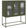 Image de vidaXL Buffet vert olive 1005x39x107 cm acier laminé à froid meuble de rangement meuble de rangement de cuisine meuble 853408