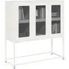 Image de Buffet Blanc 100,5x39x107 Cm Acier Laminé À Froid Vidaxl