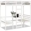 Image de Lit Mezzanine Avec Bureau Et Chaises Blanc 80x200 Cm Pin Massif Vidaxl