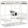 Image de vidaXL Lit mezzanine avec bureau et chaises blanc 80x200 cm pin massif cadre de lit mezzanine cadre de lit de cabine 3308557