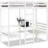 Image de Lit Mezzanine Avec Bureau Et Chaises Blanc 90x190 Cm Pin Massif Vidaxl