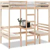 Image de Lit Mezzanine Avec Bureau Et Chaises 75x190 Cm Pin Massif Vidaxl