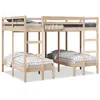 Image de Lit Superposé Triple 140x200/70x140 Cm Bois De Pin Massif Vidaxl