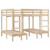 Image de Vidaxl lit superposé triple 140x20070x140 cm bois de pin massif