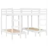 Image de Vidaxl lit superposé triple blanc 140x20070x140 cm bois de pin massif